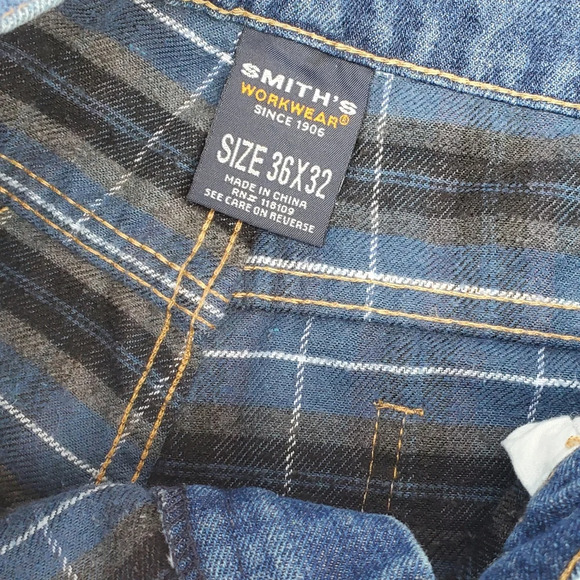 Vintage Smith's Flannel‎ lined vintage workweek jeans 36/32 - Picture 3 of 10